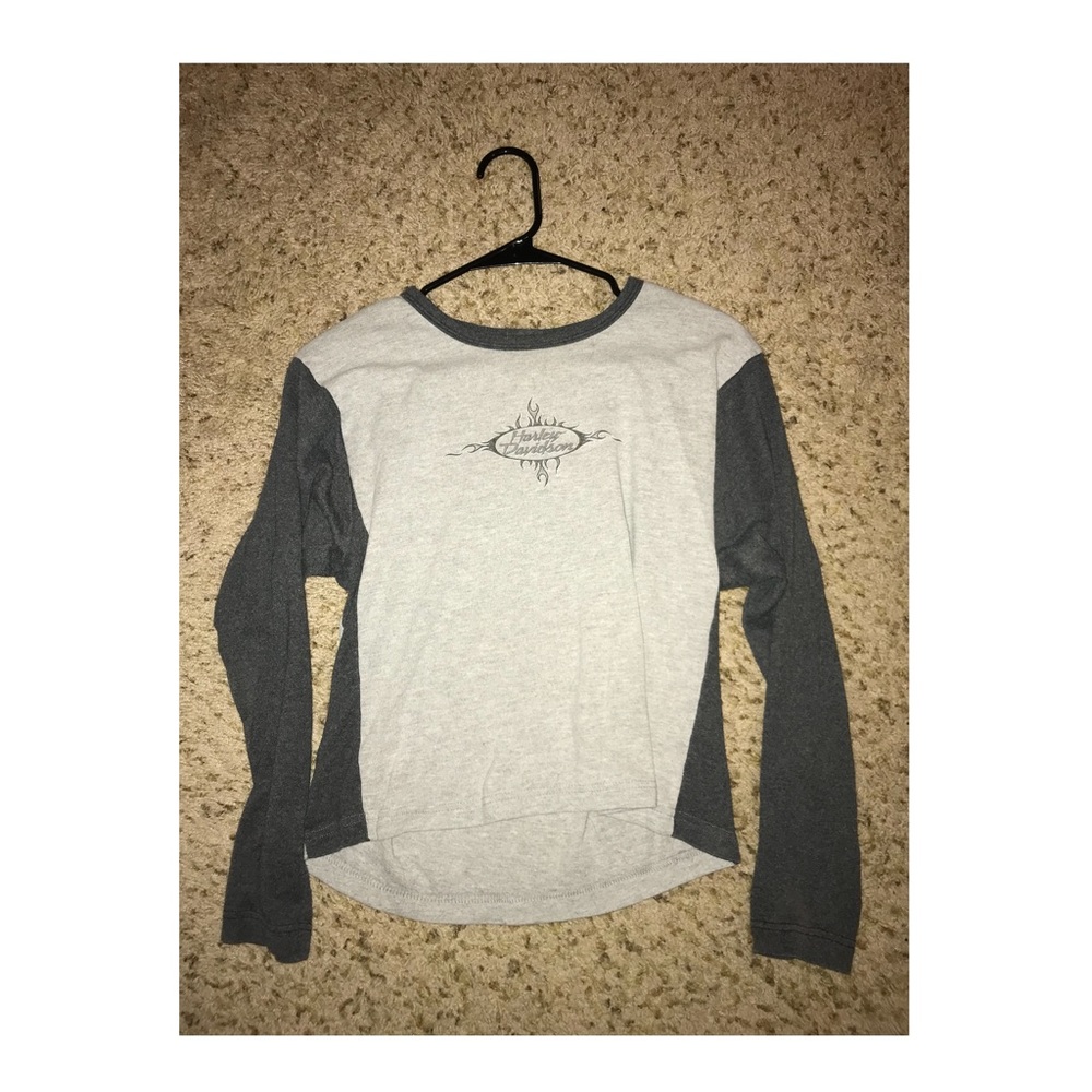 Vintage Grey Harley Davidson Long Sleeve Shirt